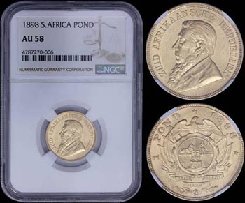 SOUTH AFRICA: 1 Pond (1898) in gold (0,916) ... 