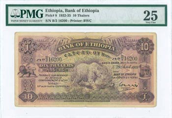 ETHIOPIA: 10 Thalers (29.4.1933) in ... 