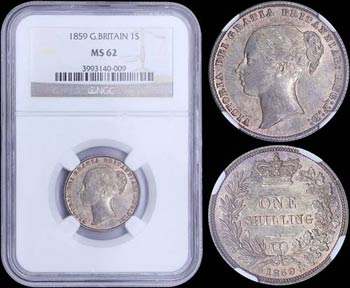 GREAT BRITAIN: 1 Shilling (1859) in silver ... 