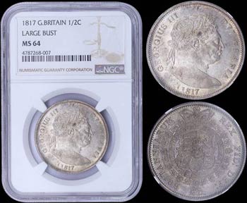 GREAT BRITAIN: 1/2 Crown (1817) in silver ... 