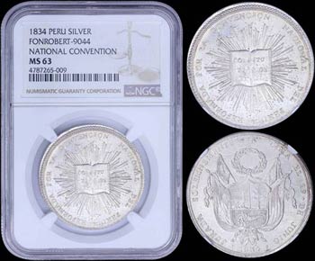 PERU: Silver medal (1834) struck for the ... 
