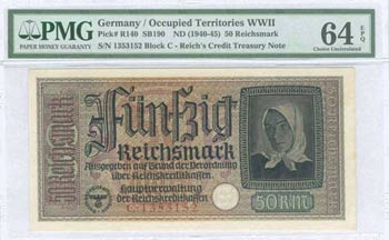 GREECE: 50 Reichsmark (ND 1941) in ... 