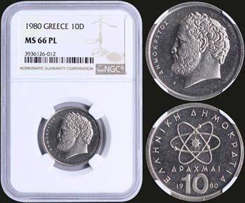 GREECE: 10 Drachmas (1980) (type I) in ... 