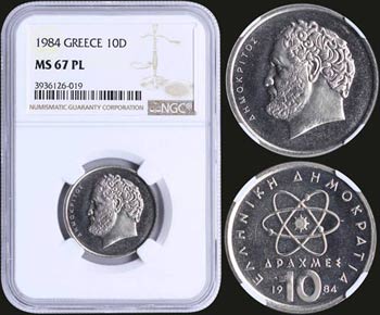 GREECE: 10 Drachmas (1984) (type Ia) in ... 