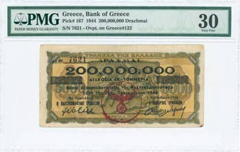 GREECE: 200 million Drachmas (29.9.1944) ... 