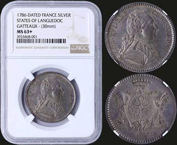 FRANCE: Silver jeton struck for the States ... 
