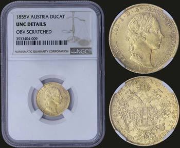 AUSTRIA: Ducat (1855 V) in gold (0,986) with ... 
