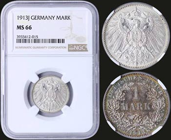 GERMANY: 1 Mark (1913 J) in silver (0,900) ... 