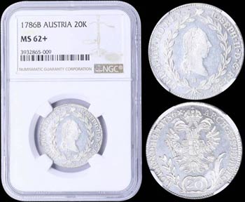 AUSTRIA: 20 Kreuzer (1786 B) in silver ... 