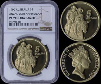 AUSTRALIA: 5 Dollars (1990) in ... 