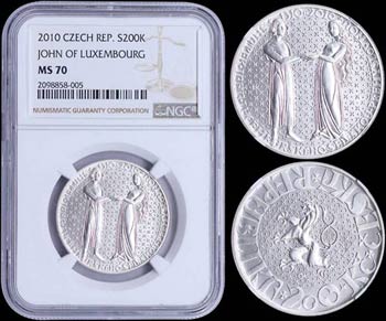 CZECH REPUBLIC: 200 Korun (2010) in silver ... 
