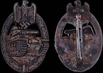 GERMANY: Panzer badge (bronze). It was ... 