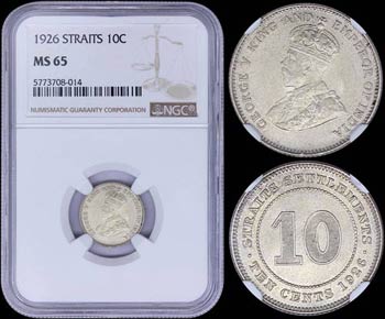 STRAITS SETTLEMENTS: 10 Cents (1926) in ... 