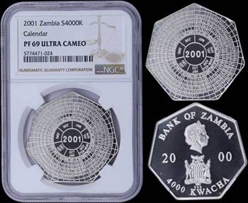 ZAMBIA: 4000 Kwacha (2000) in silver (0,999) ... 