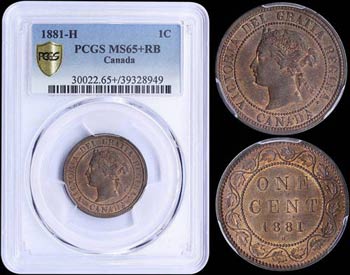CANADA: 1 Cent (1881 H) in bronze with ... 