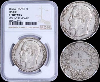 FRANCE: 5 Francs (1852 A) in silver (0,900) ... 