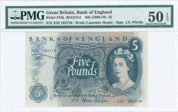 GREAT BRITAIN: 5 Pounds (ND 1966-70) in deep ... 
