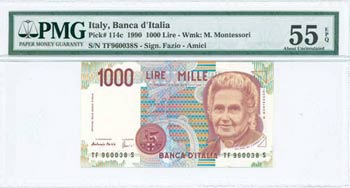 ITALY: 1000 Lire (Law 3.10.1990) in ... 