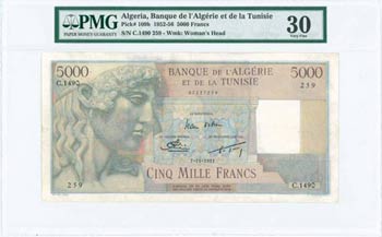 ALGERIA: 5000 Francs (7.11.1955) in ... 