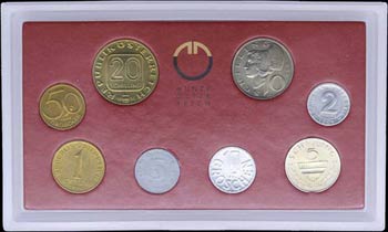 AUSTRIA: Coin set of 8 values, from 2 ... 
