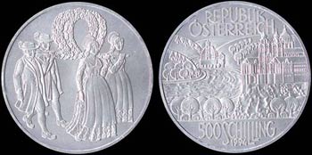 AUSTRIA: 500 Schilling (1994) in silver ... 