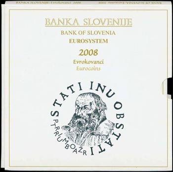 SLOVENIA: Euro coin set (2008) including 1 ... 