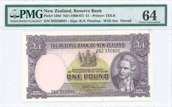 NEW ZEALAND: 1 Pound (ND 1960-67) in purple ... 