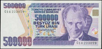TURKEY: 500000 Lira (Law 1970 - ND 1994) in ... 