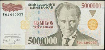 TURKEY: 5000000 Lira (Law 1970 - 1.1997) in ... 