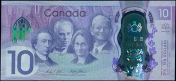 CANADA: 2x 10 Dollars (2017) in purple and ... 