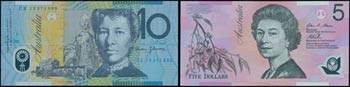 AUSTRALIA: Set of 2 banknotes including 5 ... 