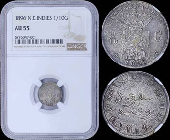 NETHERLANDS EAST INDIES: 1/10 Gulden (1896) ... 