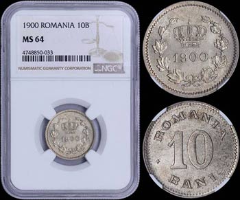 ROMANIA: 10 Bani (1900) in copper-nickel ... 