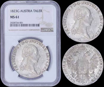 AUSTRIA: 1 Thaler (1823 G) in silver (0,833) ... 