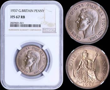 GREAT BRITAIN: 1 Penny (1937) in bronze with ... 