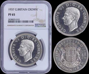 GREAT BRITAIN: 1 Crown (1937) in silver with ... 