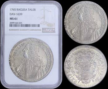 RAGUSA: 1 Tallero (1765) in silver with bust ... 