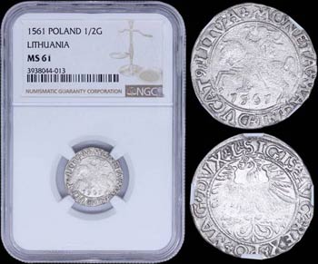 POLAND / LITHUANIA: 1/2 Groat (1561) in ... 