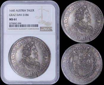 AUSTRIA: 1 Thaler (1640) in silver with ... 