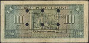 GREECE: 1000 Drachmas (4.11.1926) of 1941 ... 