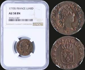GREECE: FRANCE: 1 Liard (1770 S) in copper ... 