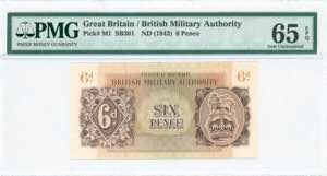 GREECE: 6 Pence (1944 circulated in Greece) ... 