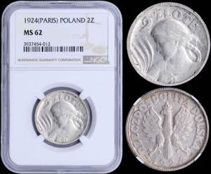 GREECE: POLAND: 2 Zlote (1924) in silver ... 