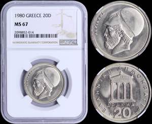 GREECE: 20 Drachmas (1980) (type I) in ... 