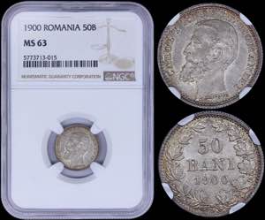 GREECE: ROMANIA: 50 Bani (1900) in silver ... 