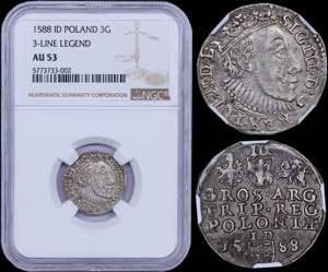 GREECE: POLAND: 3 Groschen (1588) in silver ... 