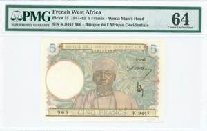 GREECE: FRENCH WEST AFRICA: 5 Francs ... 
