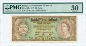 GREECE: BELIZE: 20 Dollars (1.1.1976) in ... 