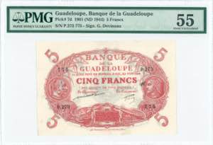 GREECE: GUADELOUPE: 5 Francs (Law 1901 - ND ... 