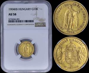 GREECE: HUNGARY: 10 Korona (1904 KB) in gold ... 